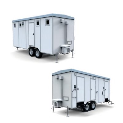 Trailer: 2 Salas de Baño Portátil Nacional - 2 Ejes.